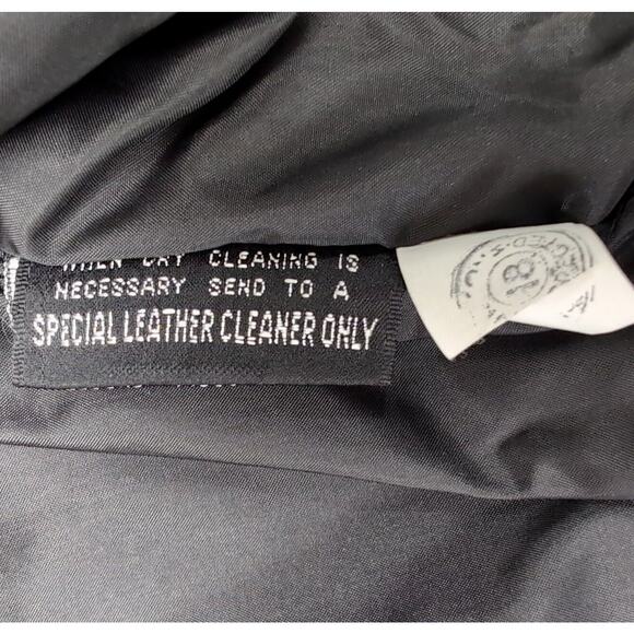 VTG Wilsons Leather Bomber Jacket Men's M Black USA Flag International Flags - Picture 9 of 16